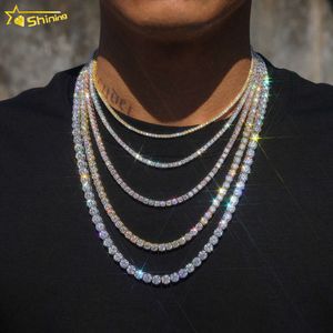 Vendita calda Pronto per la spedizione Dropshipping Vvs Moissanite Collana S925 Placcato oro Catena da tennis Gioielleria raffinata Prezzo all'ingrosso