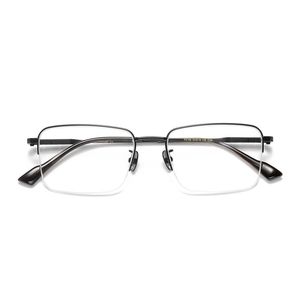 Óculos ópticos para homens mulheres retro designer t2108 moda folha óculos puro titânio quadro detalhado elasticidade estilo quadrado anti-azul placa de lente de luz com caixa