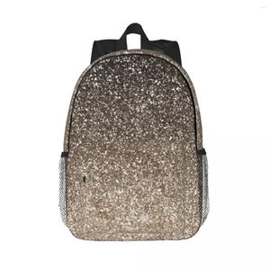 Rucksack, Schwarz und Beige, Farbverlauf, glitzernd, rosa, glitzernd, Rucksäcke für Jungen und Mädchen, Büchertasche, modische Schultaschen, Laptop-Rucksack, Umhängetasche