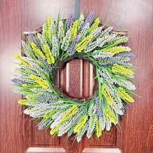 Decorative Flowers Spring Wreath Ornament Handmade Garland Front Door Floral Hanging For Porch Patio Garden Living Room Indoor