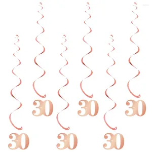 Parti Dekorasyonu 6pcs/Lot Mutlu Yıllar Swirls 16 20 21 30 40 50 60 70 Yıl Gül Altın PVC Süslemeler Malzemeleri