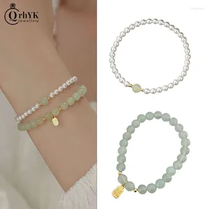 Charme pulseiras moda elegante pérola vintage estilo chinês imitação jade frisado pulseira para mulheres jóias acessórios presente de festa