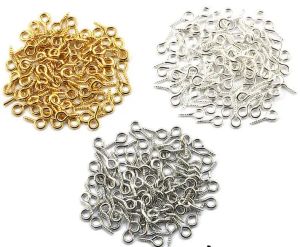 コンポーネントKWOI VITA 2000PCS JEWELRY用の金属合金ネジ眼球ピンjewellant Iron Screke Eye Hook