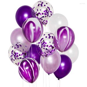 Party Decoration 50Pcs 12 Inches Purple White Balloons Confetti Latex Helium Lavender Wedding Birthday Decorations