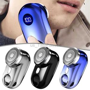 Electric Shavers Mini Electric Shaver LED Display Fickstorlek tvättbar laddningsbar bärbar smärtfri trådlös trimmer knivar ansikte skägg razor 240329