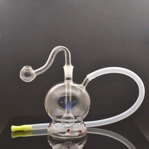 Forma redonda Queimador de Óleo de Vidro Bong Hookah Mão Fumar Tubo de Água Inline Matrix Ash Catcher Bong com 10mm Masculino Vidro Queimador de Óleo Tubo LL