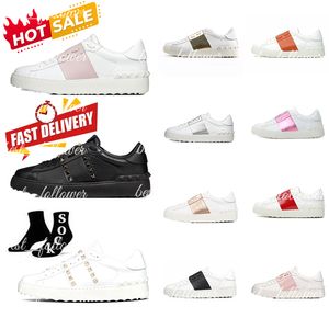 Mens Women Dress Casual Shoes Luxurys Designers Low Tops Studded Spikes Fashion Suede Leather Black Pink Silver Women Plat Sneaker Party Trainers 36-46 EUR