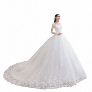 Hochzeit Dr 2023 Neue Luxus Volle Hülse Sexy V-ausschnitt Braut Dr Mit Zug Ballkleid Princ Klassische Brautkleider l2Hv #