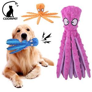 CDDMPET Cartoon Polvo Pelúcia Brinquedos para Cães Resistência à Mordida Som Squeaky Pet Filhote de Cachorro Brinquedo para Limpeza Dentes Pequeno Mastigar Suprimentos 240328