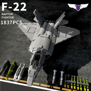 1837pc Military Serie, Raptor Fighting Aircraft Aembly Block, Simulative Army Model Building Block Set Toy, Aemble Decoration, Gift for