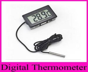 Professinal Mini Digital LCD Probe Aquarium fridge Zer Thermomer Thermograph温度用温冷蔵庫50110度FY7595855