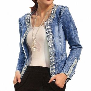 VoloLo 2024 Nowe przybysze kobiety LG Rleeve Denim powłok damski dżinsowe jeansy jeansy dla lady femme u56h#