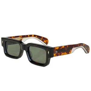 Vintage mens designer óculos de sol lentes de resina amarelo laranja estilo múltiplo banhado a ouro óculos de sol condução padrão de leopardo óculos na moda 2024 hj091 E4