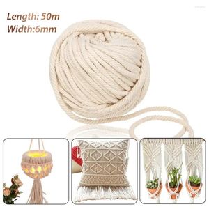 Tapestries 6mm 50M 500g Macrame Rope Natural Beige Cotton Twisted Cord For Handmade Enthusiasts Hand Craft DIY