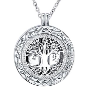 Tree of Life Round Cremation Urn Necklace - Cremation Jewelry Ashes Memorial Keepsake Pendant - Funnel Kit Included198C