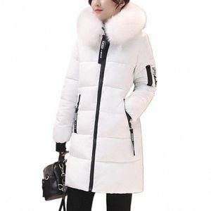 Cappotto in pelliccia sintetica da donna Cappotto Cott addensato Cott imbottito di media lunghezza Cappotto da donna in piumino con cappuccio in peluche antivento invernale Parka C9O8 #