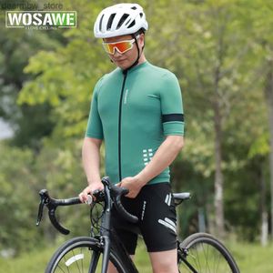 Radfahren Jacken WOSAWE Männer Radfahren Jersey Set Sommer Outdoor MTB Jersey Trägerhose Sets Ciclismo Maillot Radfahren Laufen Gym Kleidung Outfit24329