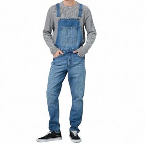 kakan - Novas calças com alças europeias e americanas, jeans com alças, calça macacão masculina azul escuro azul claro K74-0037 81tj#