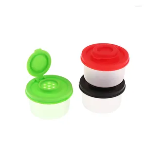 Bottiglie di stoccaggio Mini saliera e pepiera Picnic Cucina all'aperto Scatola per il pranzo Spezie da viaggio Coperchio colorato trasparente Dispenser per barattoli sigillati in plastica