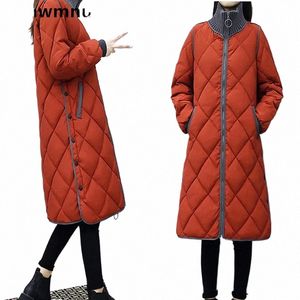 Vintertjockna Turtleneck Parkas Coats Women Casual Snow Wear Warm LG Down Cott Jackets Löst stor storlek 4xl Overcoats New V85J#