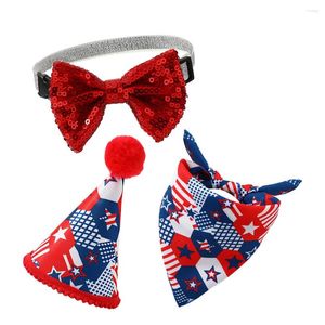 Dog Apparel Flag Pet Clothing Patriotic Supply Bandana Hats For Dogs Decorative Adorable Usa American Puppy Bib Hijab