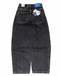 Y2K Polar Big Boy Jeans bianchi Hip Hop Carto Grafica Ricamo Jeans larghi Uomo Donna Nuovo Harajuku Pantaloni larghi a vita alta e2he #