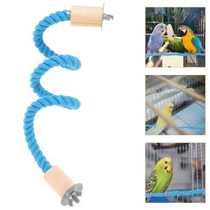 Andra fågelförsörjningar Birdcage Bracket Rope Accessories Parakeet Toy Standing Birds Parrot Cotton Swing