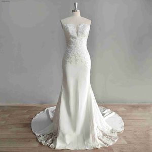 Urban Sexy Dresses DideyTtawl Real Picture Strapless Lace Applique Mermaid Bridal Gown Sweetheart Sleeveless Backless Wedding Dress YQ240329