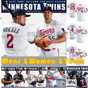 2024 Custom Royce Lewis Jersey Byron Buxton Luis Arraez Jose Miranda Carlos Correa Max Kepler Gary Sanchez Gio Urshela Nick Gordon Jorge Polanco Miguel Sano Baseball