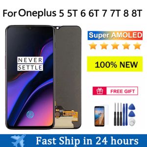 Tela Super AMOLED para OnePlus 5 5t 6 6t 7 7t 8 8t 7Pro 8Pro 9 9R 9Pro 10Pro LCD Display Touch Screen LCD Painel Substituição do painel