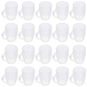 Disposable Cups Straws 20 Pcs Beer Mug Mini Cup For DIY Crafts Glass Beverage Kids Play Food Toys Plastic Kitchen