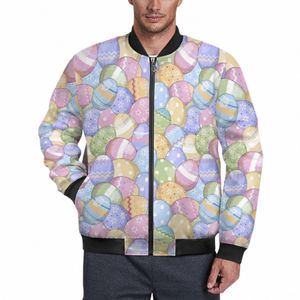Пасхальные куртки с принтом Мужские красочные яйца Осенние пальто Прохладный водонепроницаемый повседневный ветрозащитный дизайн Классическая куртка плюс размер 5XL g0HC #