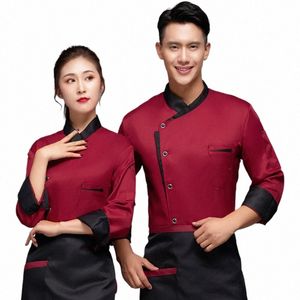 Man Western Restaurant Chef Jacket LG Short Sleeve Woman Cafe Kitchen Work Wear Bakery Cooking Tops Fast Food Chef Uniform A3YX#