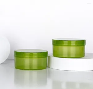 Storage Bottles 300G Green Plastic Jar Pot Tin Cream/gel/facial Gel/body Scrub/mask Serum Moisture Hair Wax Skin Care Contain Cosmetic