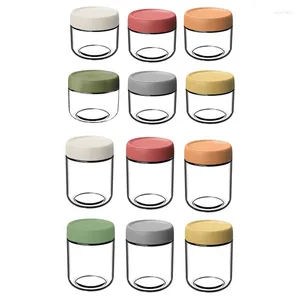 Storage Bottles Glass Mason Jars For Overnight Oats With Lids In Vibrant Colors Stackable Yogurt Containers Sealed 300Ml Durable