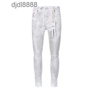 Calças de grife masculinas alta rua na moda marca outono/inverno novo amr jeans branco masculino elástico fino ajuste calças pés pequenos