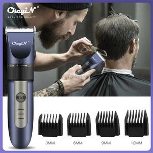 Electric Shavers Professional Hair Clipper Laddningsbart skäggtrimmer Men Electric Hair Cutting Titanium Ceramic Blade Low Noise Barber Machine53 240329