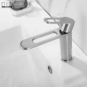 Bathroom Sink Faucets ELLEN Stainless Steel Faucet Brushed Nickel Cold Water Mixer Deck Mounted Basin EL1506