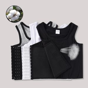 20cm Full Flat Chest Binder Breathable Adjustable Breast Binder Cotton Tomboy Corset FTM Trans Binder 240327