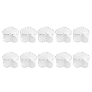 Copas descartáveis palhas 10 pcs em forma de coração Copo de mousse portátil Tiramisu Sobremesa Supplência de Sorvete de Plástico de Plástico