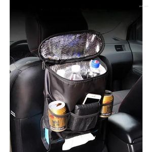 Förvaringsväskor bilstol baksolering påse multi-fickan termisk kylare researrangör fodral påse flaskdryck hållare behållare