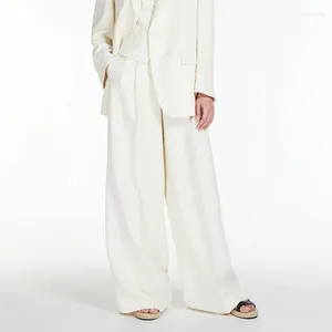 Spodnie damskie białe szeroką nogę 2024 Casual Loose Suit Moders dla kobiet