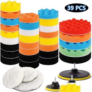 Polishing Pads Car Sponge Kit Foam Pad Buffer Hine Wax For Motorcycle Motor Vehicle Removes Scratches Drop Delivery Home Garden Tools Dhugn