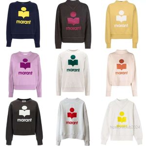 Hoodies das mulheres Moletons 24ss Isabels Marant Designer Marant Mulheres Moletom Isabels Novo Impresso Triângulo Pescoço Pulôver Womenloose Manga Longa Hoodie