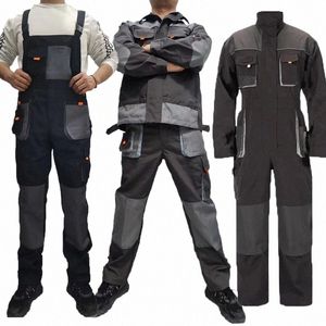 BIB Överaller män arbetar omslag reparatör rem jumpsuit hållbar arbetare lastbyxor arbetar uniformer plus storlek rompers kläder v95n#