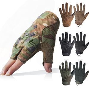 Full finger gloves for men's outdoor sports rock climbing cycling shooting wear-resistant warm touch screen half finger gloves