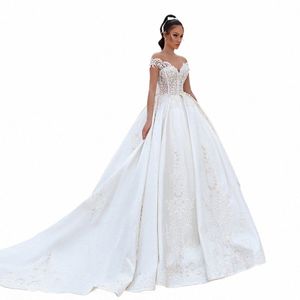 ethel ROLYN Luxury Ball Gown Wedding Dres For Women 2024 Beaded Lace Appliques Off Shoulder Wedding Gown Vestidos De Novia W438#