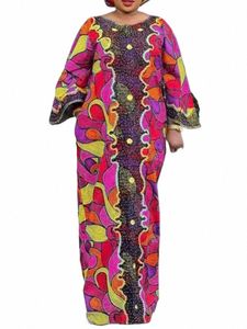 Plus w rozmiarze 5xl Vonda Bohemian Printed Summer Maxi Dr Women Flare Sleeve Vintage Sundr 2023 Casual Pockets Loose Beach Robe D8xl#