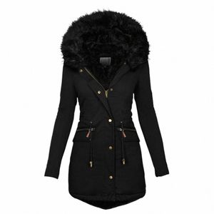 fi Jacket Parka Women Veet Parka Coat With Drawstring Pockets Thick Warm Winter Jackets for Women 2023 Down Jackets F3ZJ#