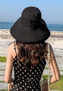 Women's sun hat Packable double-sided bucket hat UV wide-brimmed summer beach hat